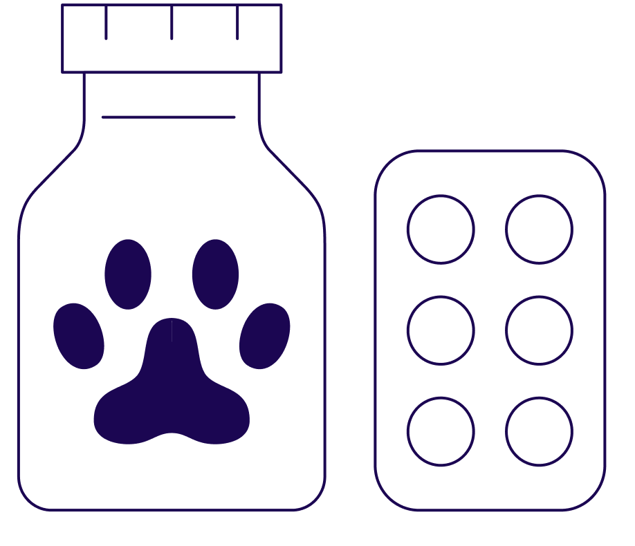 Illustration of a veterinary professional with a dog and cat